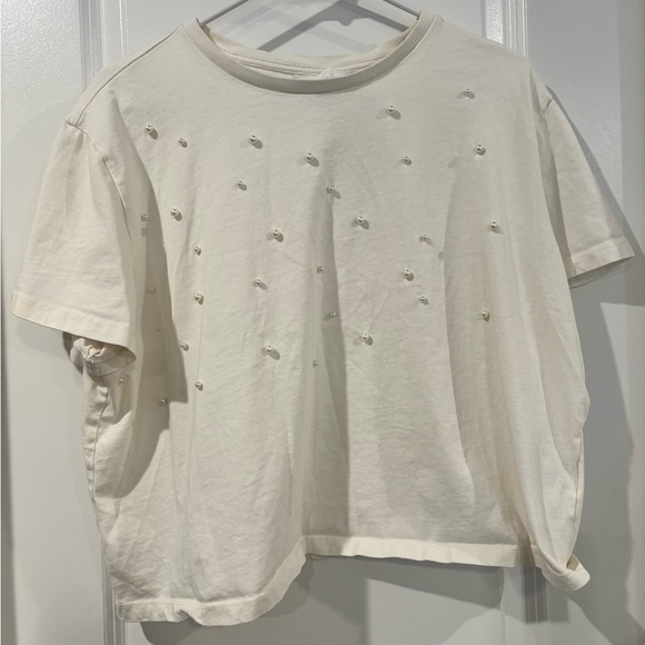 H&M Ivory Beaded Top - Picture 1 of 5